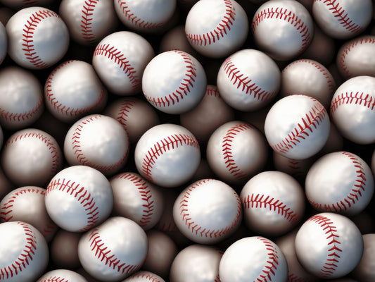 Pile of Baseballs Pattern On Edible Image Chocolate Transfer Sheet. Apply To Your Custom Chocolate Treats