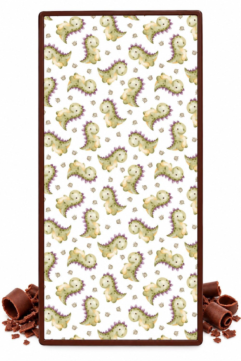 Cute Green Baby Dragons Pattern Edible Chocolate Transfer Sheet, by Party Poppin Cake Toppin. (1 Count)
