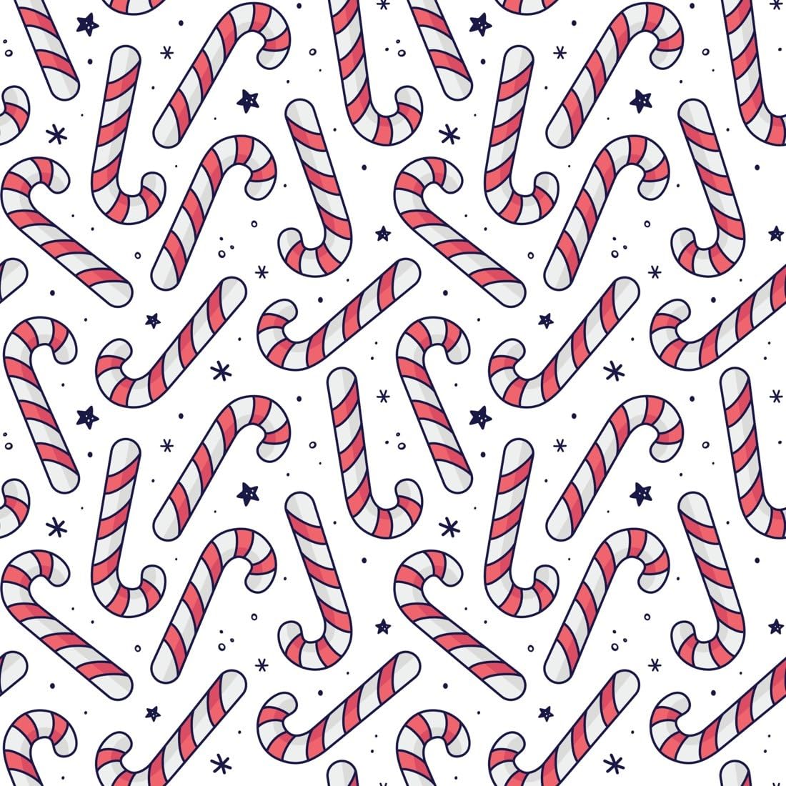 Candy Canes and Stars on White Edible Chocolate Transfer Sheet for Chocolate Covered Strawberries and Bark, 1 Count