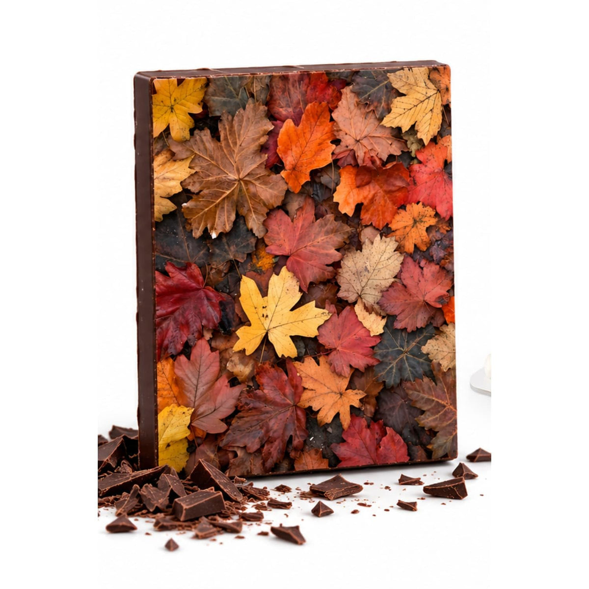 Warm Mixed Autumn Leaves Edible Chocolate Transfer Sheet for Chocolate Treats, 1 Count