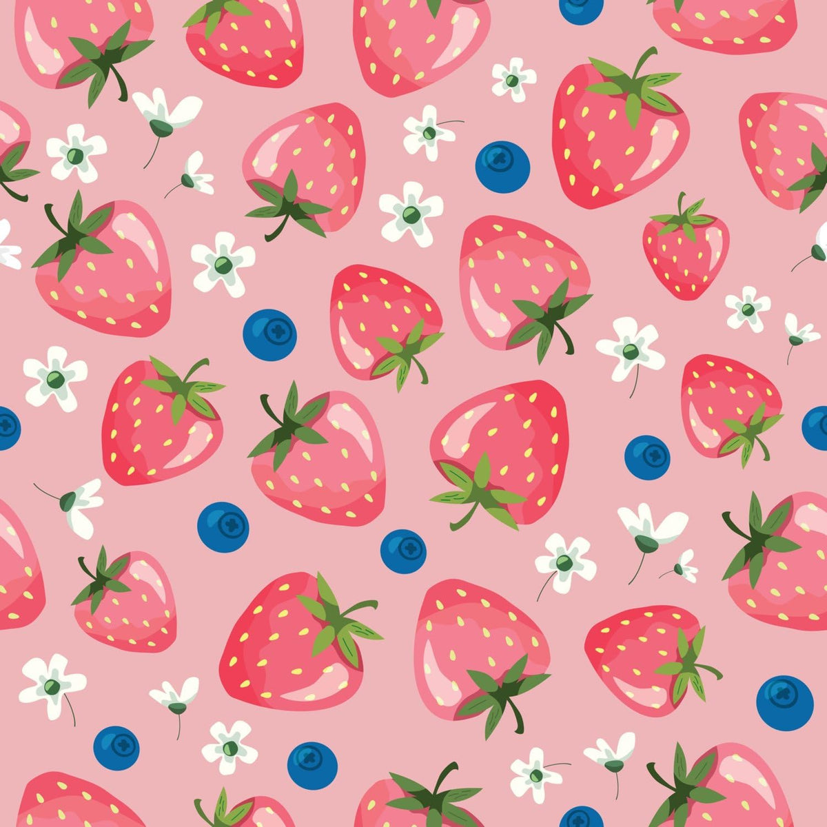 Strawberries Blueberries and Flowers Pattern Edible Chocolate Transfer Sheet, by Party Poppin Cake Toppin. (1 Count)
