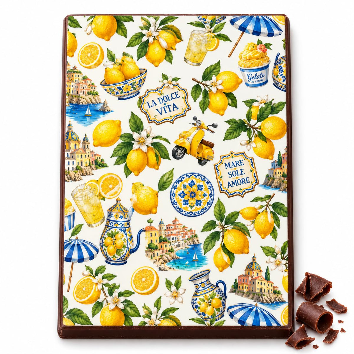 Italian Summer Lemons and Scooter Edible Image Chocolate Transfer Sheet