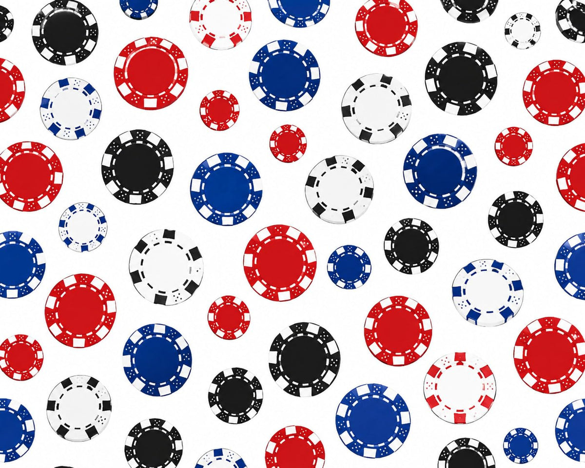 Red, Blue and Black Poker Chips Edible Image Chocolate Transfer Sheet