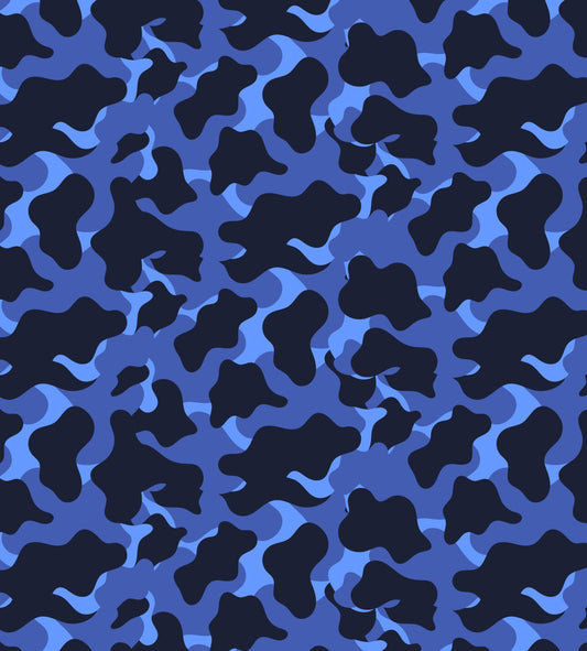 Blue Camoflauge Pattern Edible Image Photo Cake Topper For Half Sheet Cake