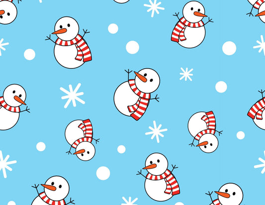 Snowman Winter Christmas Pattern Edible Image Photo Cake Topper For Quarter Sheet Cake