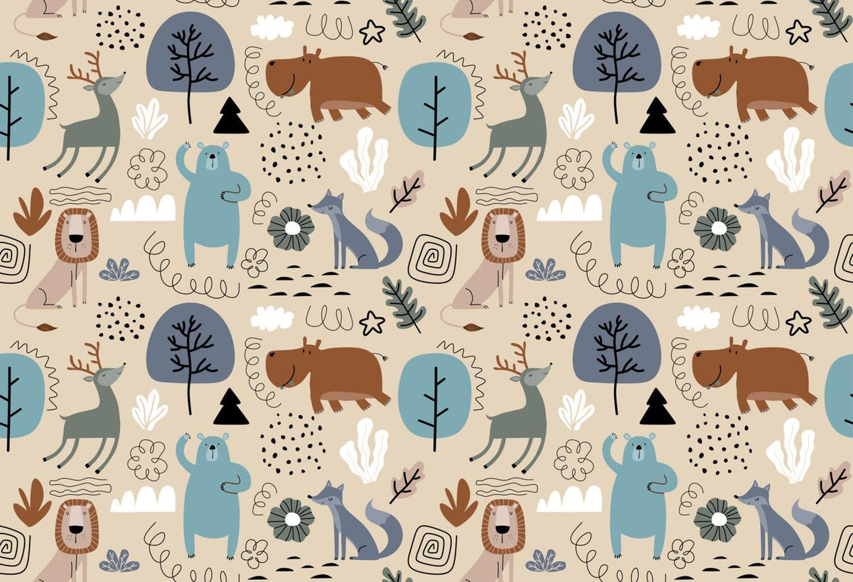 Woodland Animals and Trees Pattern Edible Image Cake Border Strips, by Party Poppin Cake Toppin. (1 Count)