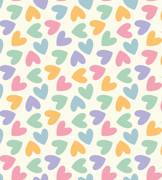 Pastel Heart Pattern On Edible Image Chocolate Transfer Sheet. Apply To Your Custom Chocolate Treats