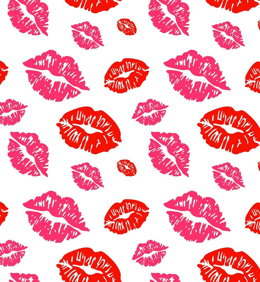 Red & Pink Lipstick Kissy Lip Pattern Edible Image Photo Cake Border Strips 3 Pre Cut Strips Per Sheet 2.6″ x 10.5"