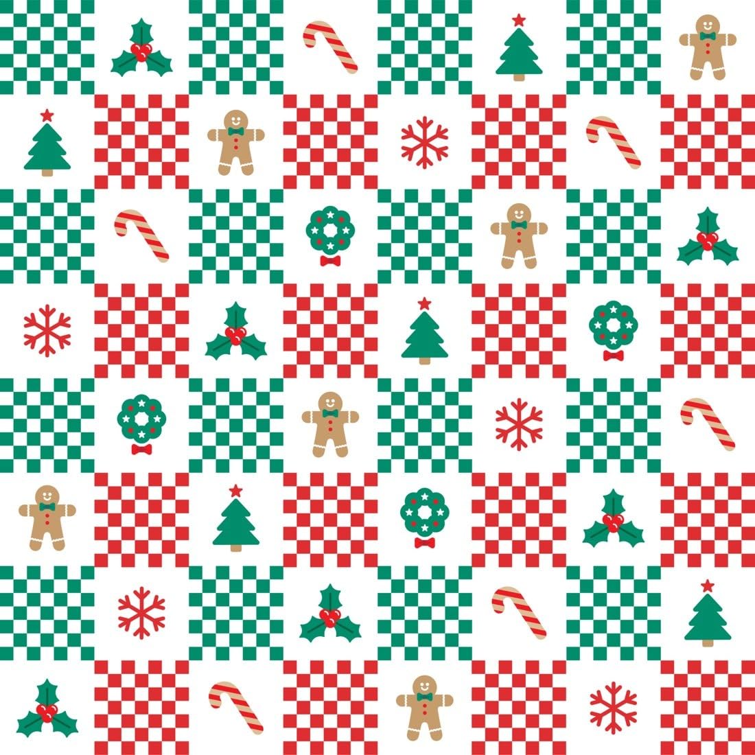 Christmas Trees and Snowflakes Patchwork Edible Chocolate Transfer Sheet for Chocolate Covered Strawberries and Bark, 1 Count