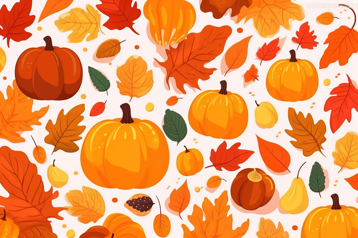 Autumn Pumpkins & Fall Leaves Edible Image Chocolate Transfer Sheet