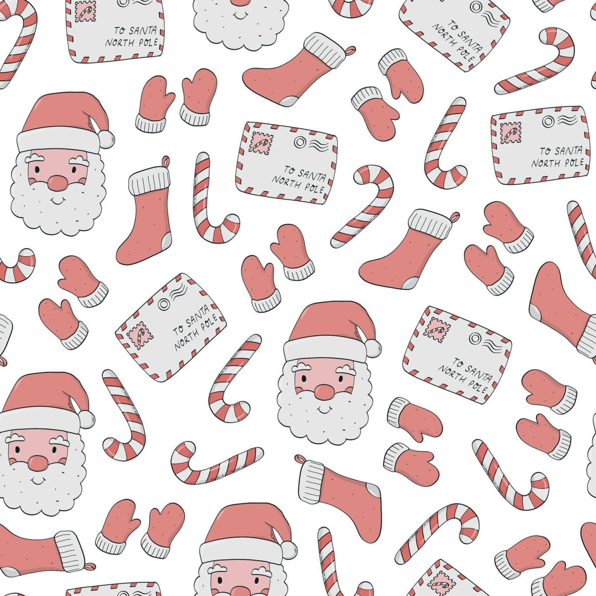 Santa Candy Canes and Christmas Doodles Edible Chocolate Transfer Sheet for Chocolate Treats, 1 Count