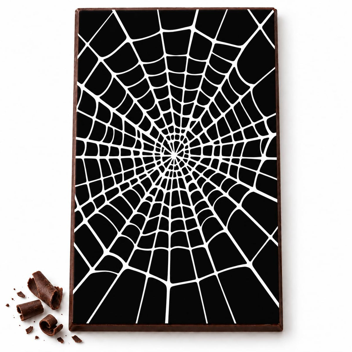 White Spiderweb on Black Edible Image Chocolate Transfer Sheet