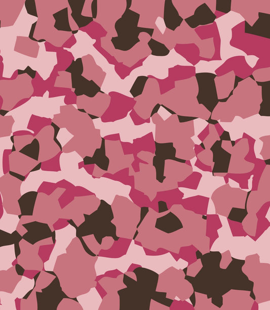 Multi Shades Of Pink Abstract Camoflauge Pattern On Edible Image Chocolate Transfer Sheet. Apply To Your Custom Chocolate Treats