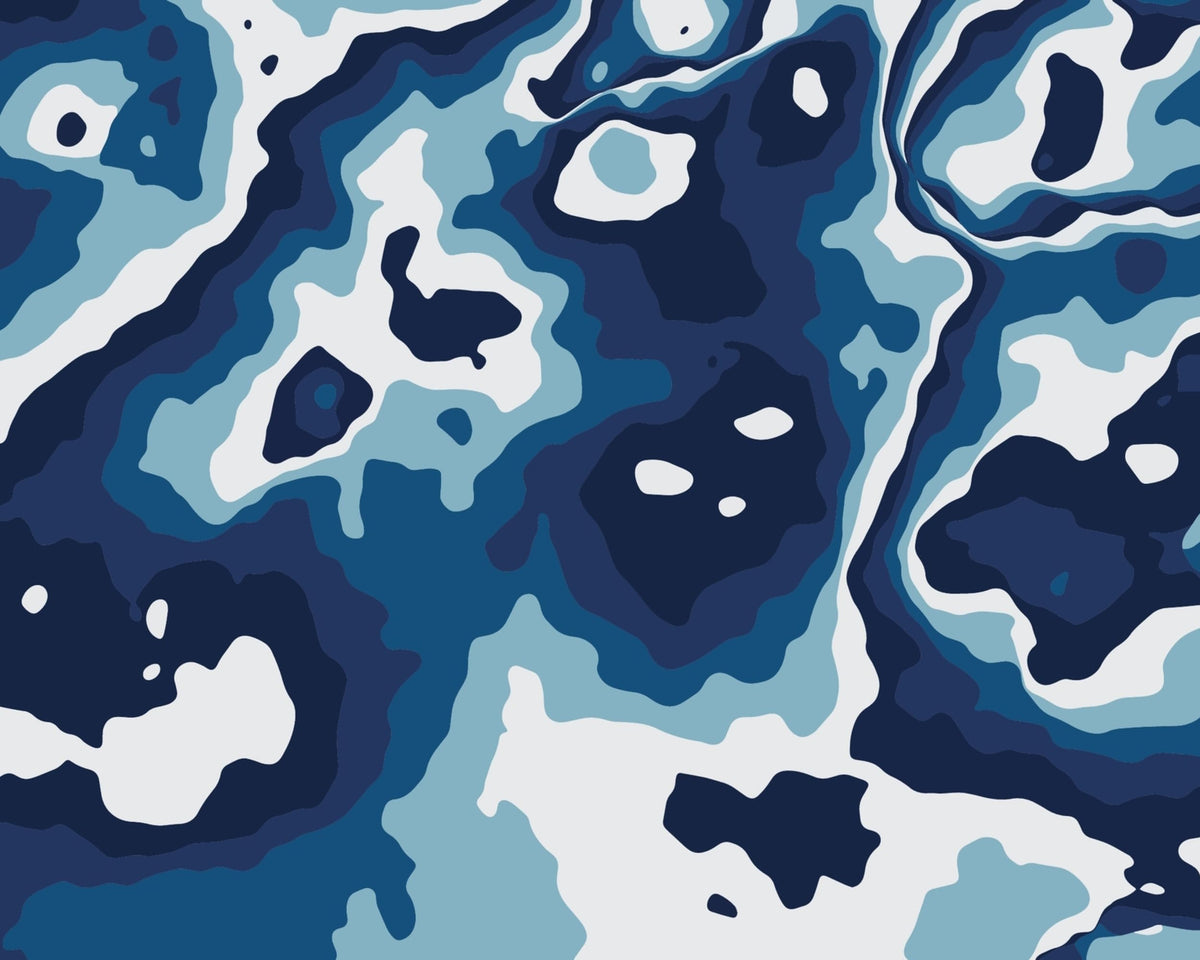 Blue Military Camouflage Pattern Edible Cocoa Butter Transfer Sheet for Chocolate Treats, 1 Count