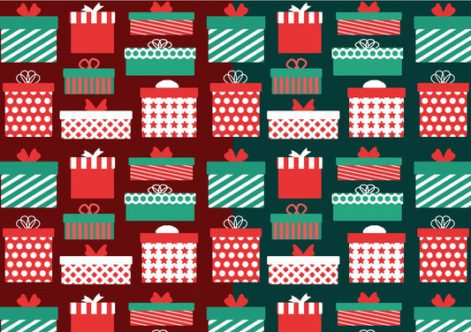 Holiday Christmas Presents With Bows Pattern Edible Image Photo Cake Topper For Quarter Sheet Cake
