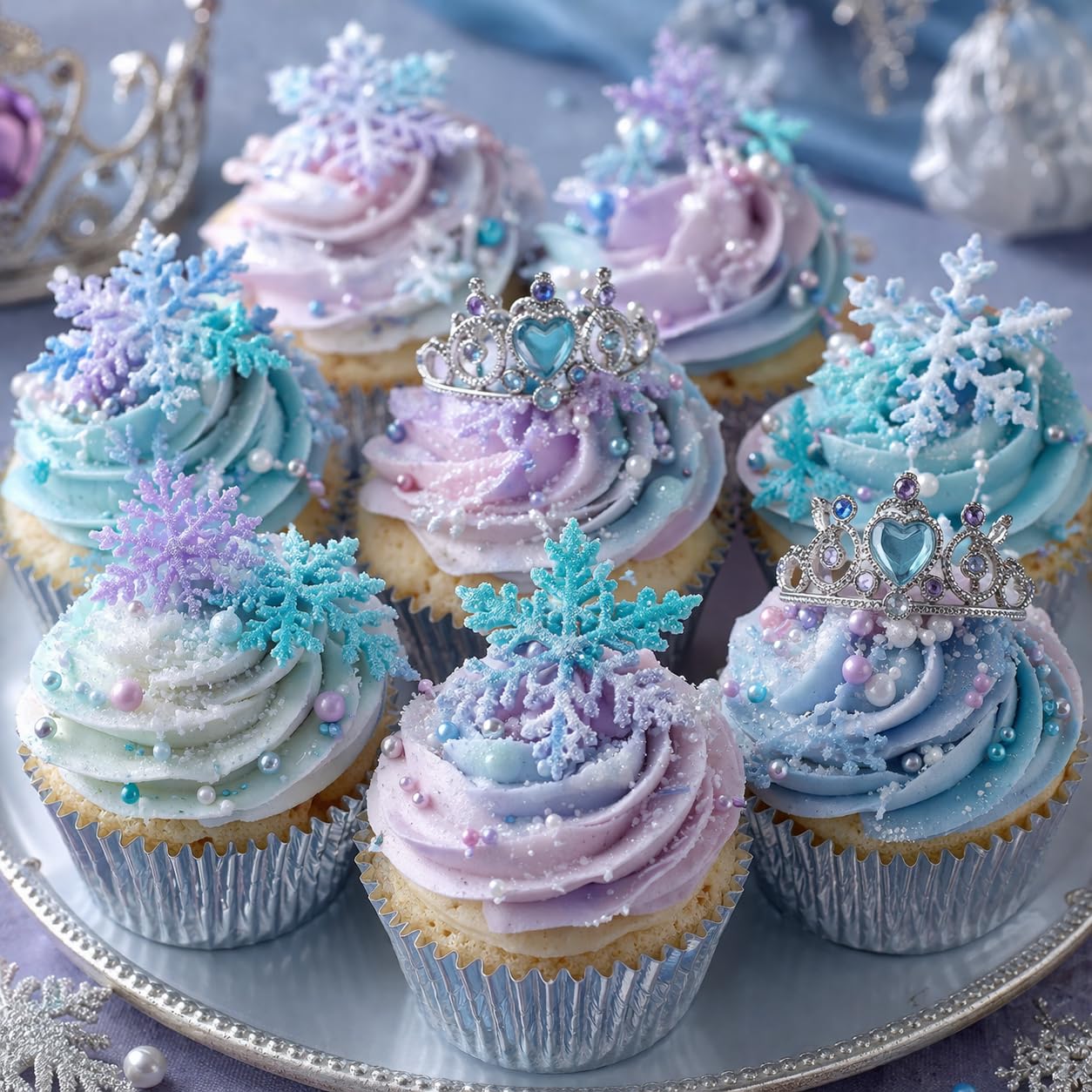 Party Poppin Cake Toppin' Adorable Edible Frozen Mini Snowflakes For Cakes, Cookies, Drink Rims, Hot Chocolate, Cupcakes & More!
