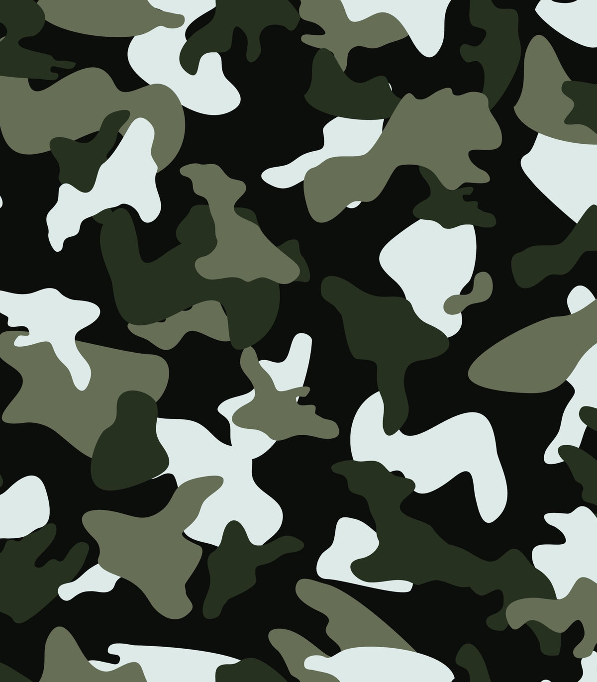 Black & Multiple Shades Of Green Camoflauge Pattern Edible Image Photo Cake Topper For Quarter Sheet Cake
