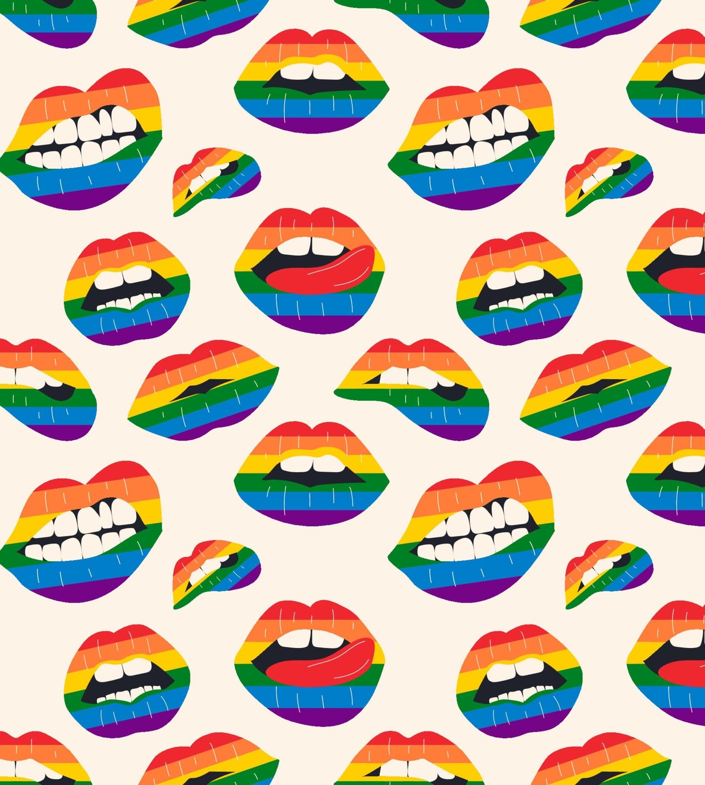 Rainbow Color Lipstick Bighting Lip Pattern Edible Image Photo Cake Topper For Quarter Sheet Cake
