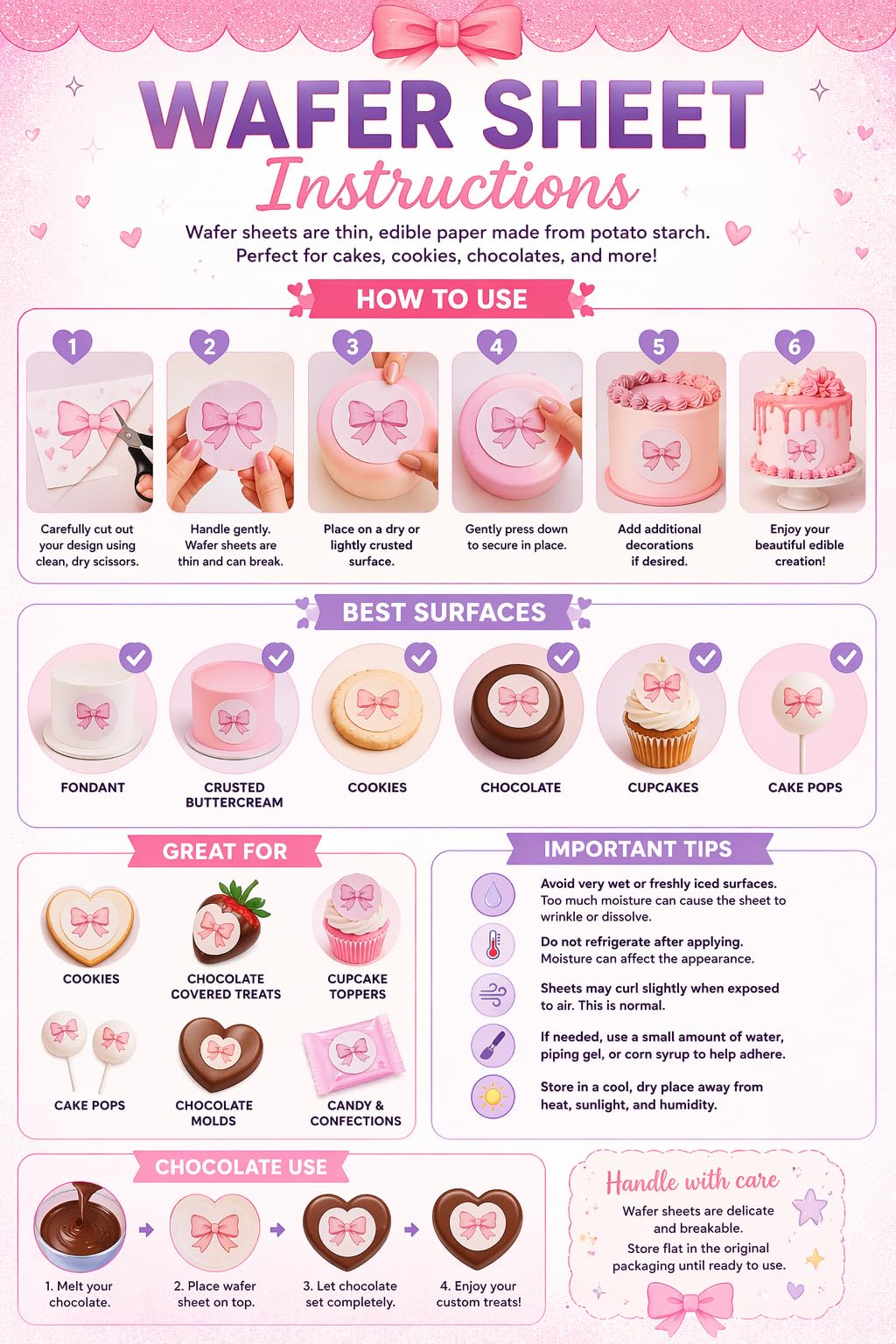 Custom Edible Image Wafer Paper Sheets – Create your Own Photo Cake Topper – Personalized Edible Wafer Sheets for Cakes, Cupcakes, Cookies, Chocolate & Dessert Decorations.