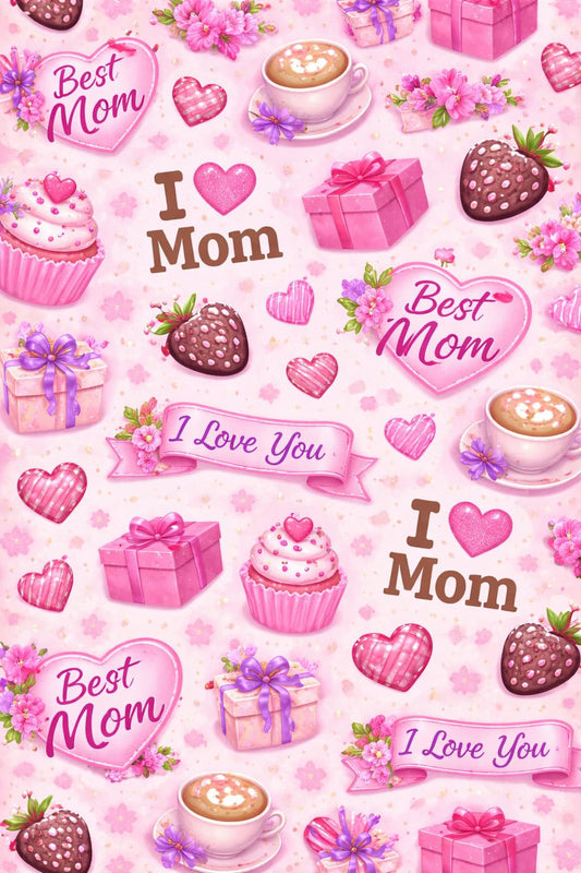 I Love Mom Edible Image Photo Cake Topper For Quarter Sheet Cake