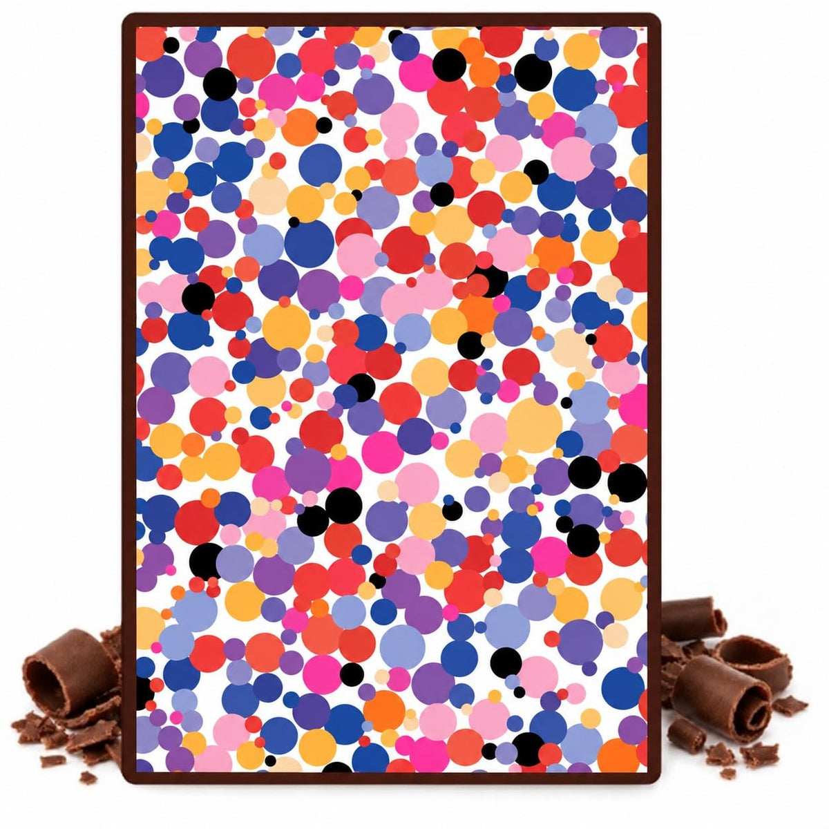 Colorful Confetti Pattern Edible Cocoa Butter Transfer Sheet for Chocolate Treats, 1 Count