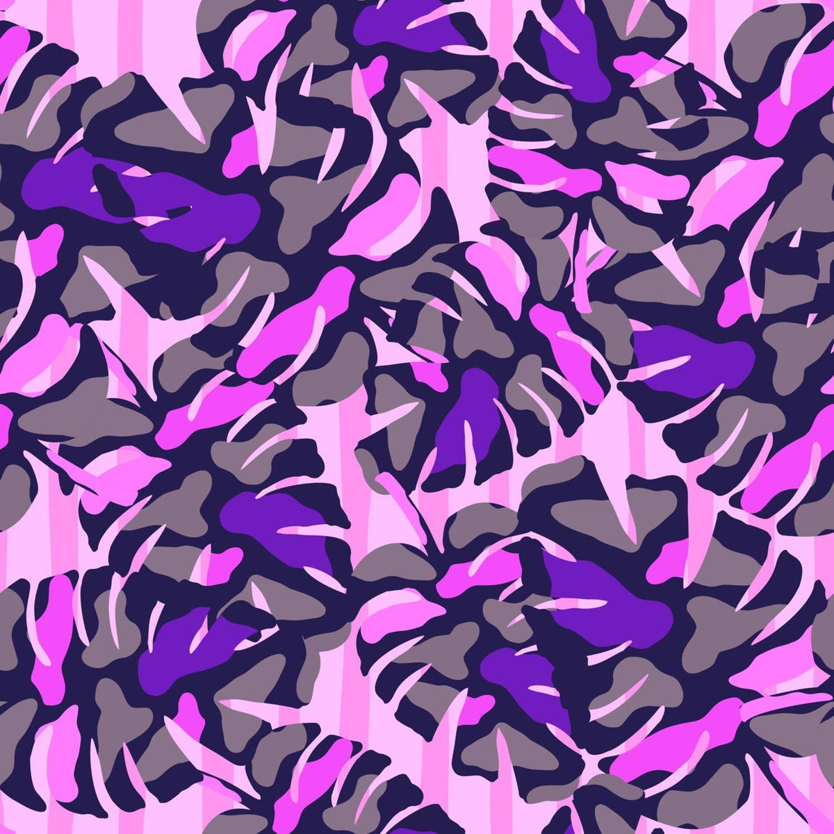Pink Purple Tropical Leaves Pattern Edible Image Cake Border Strips, by Party Poppin Cake Toppin. (1 Count)