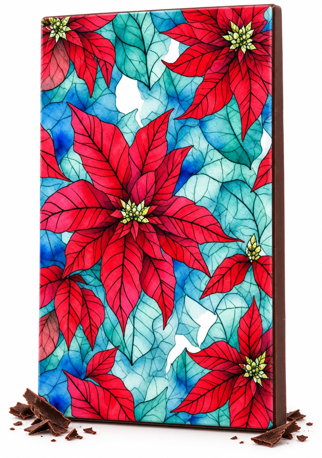 Watercolor Poinsettia Edible Image Chocolate Transfer Sheet