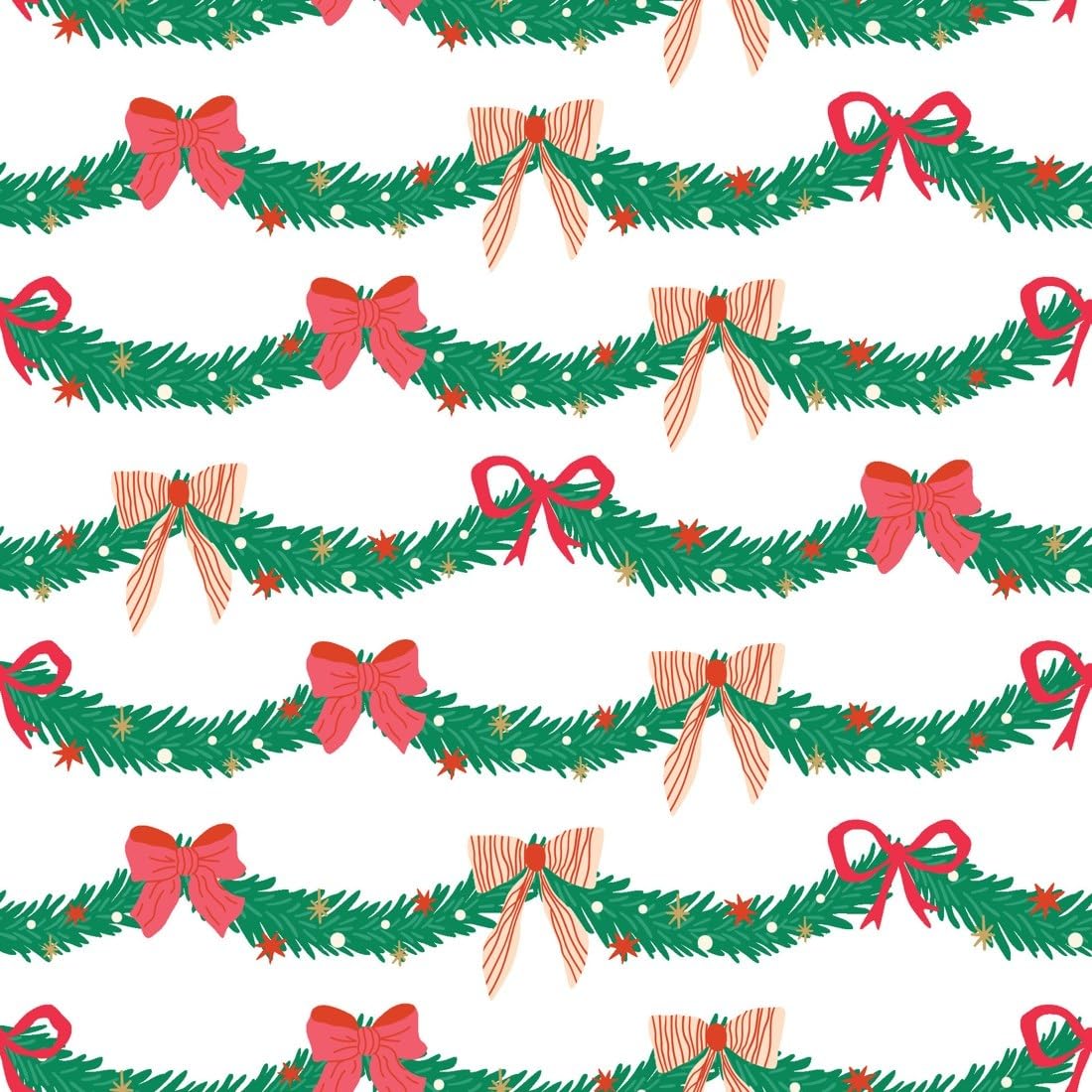 Green Christmas Garlands and Red Bows Edible Chocolate Transfer Sheet for Chocolate Covered Strawberries and Bark, 1 Count