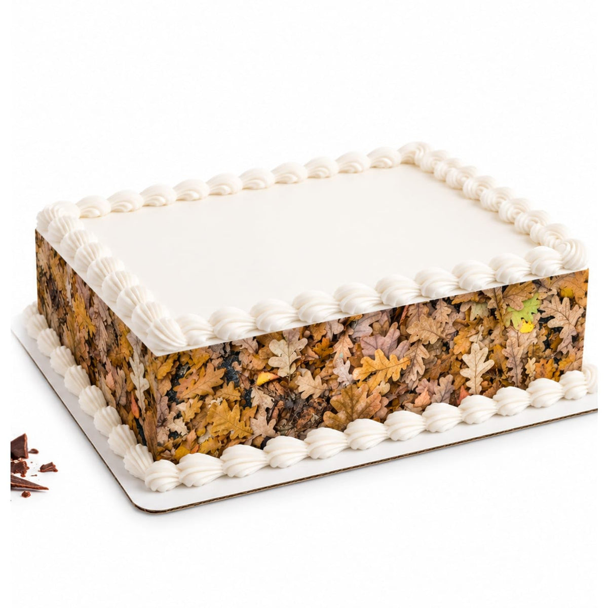 Fallen Oak Leaf Carpet Edible Image Cake Border Strips, by Party Poppin Cake Toppin. (1 Count)