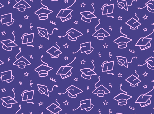 Purple Graduation Cap Pattern Edible Image Chocolate Transfer Sheet. Apply To Your Custom Chocolate Treats