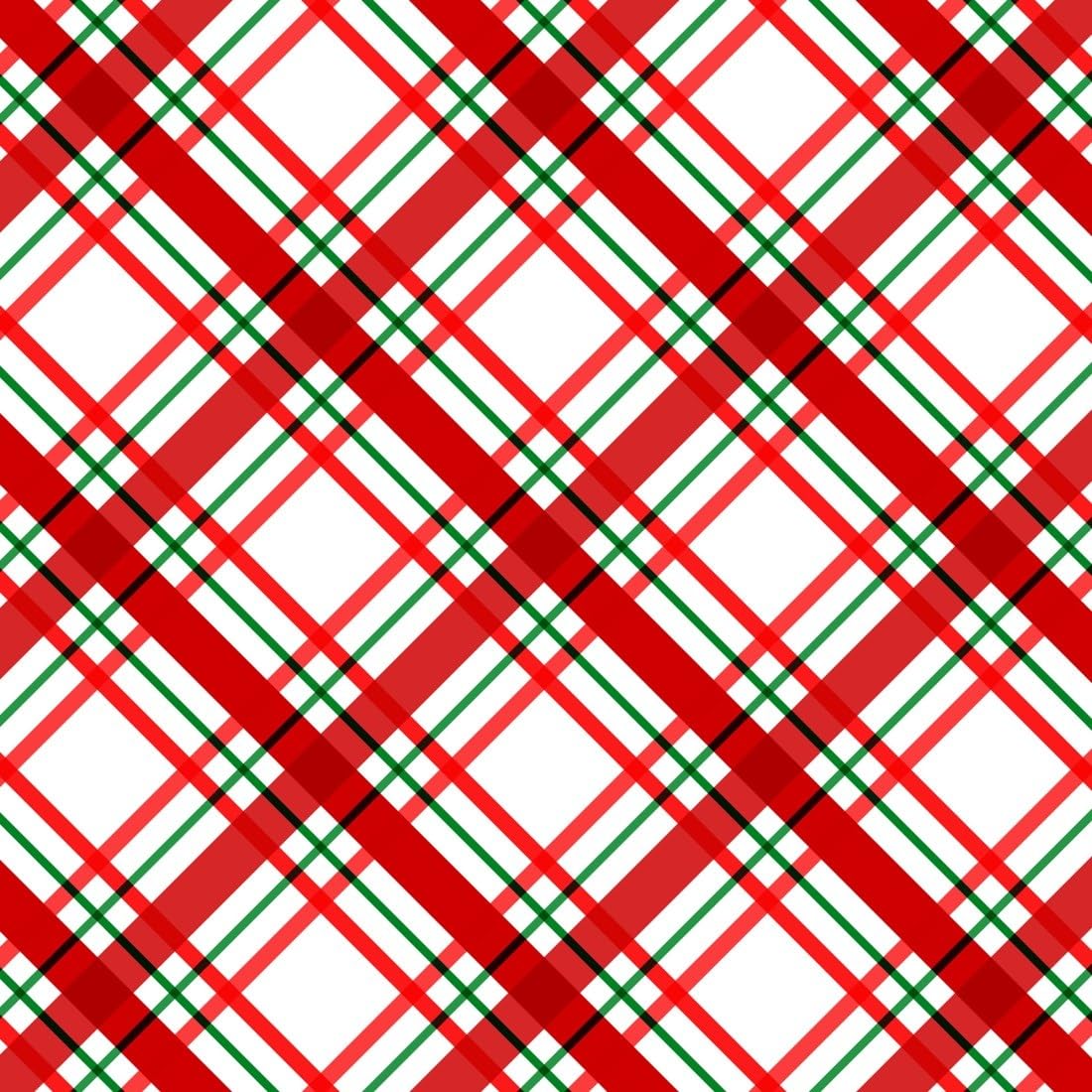 Red and Green Christmas Plaid on White Edible Chocolate Transfer Sheet for Chocolate Covered Strawberries and Bark, 1 Count