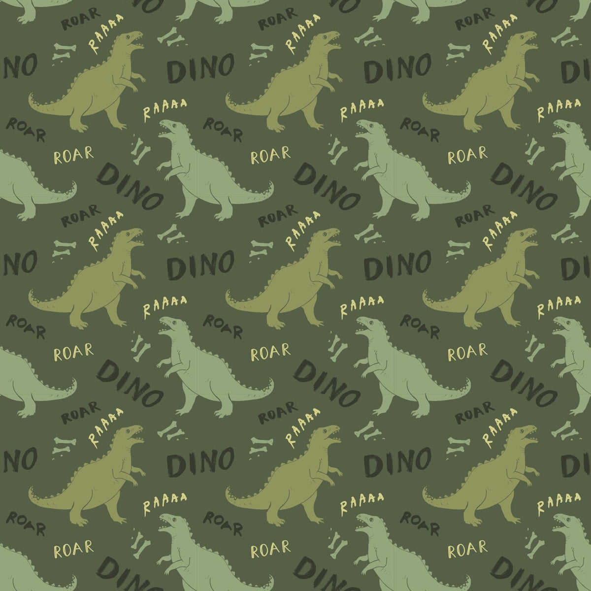 Green Dinosaur Silhouettes and Lettering Pattern Edible Image Cake Border Strips, by Party Poppin Cake Toppin. (1 Count)