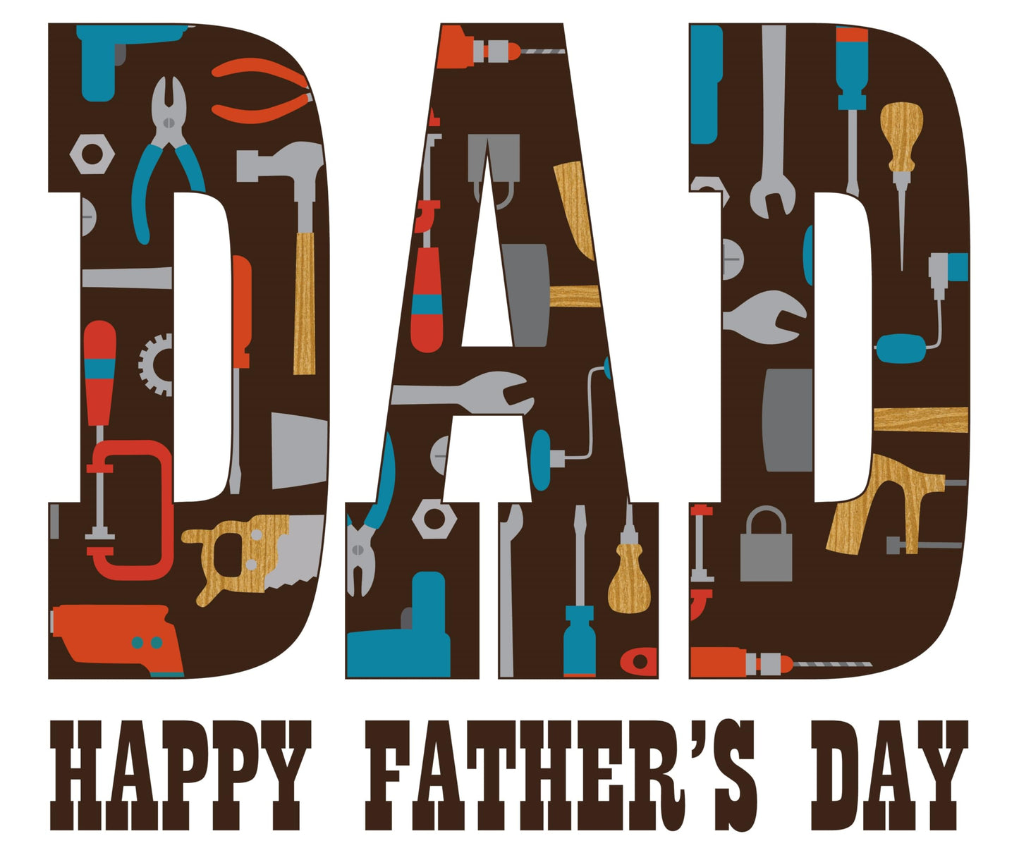 Happy Fathers Day with Tools for Handyman Dad Edible Image Photo Cake Topper for Half Sheet Cake
