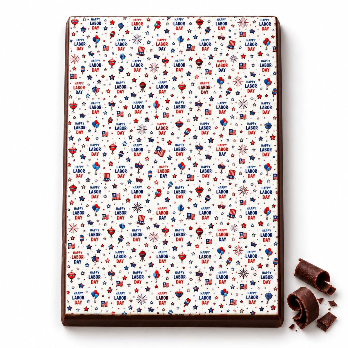 Happy Labor Day Flags and Stars Edible Image Chocolate Transfer Sheet