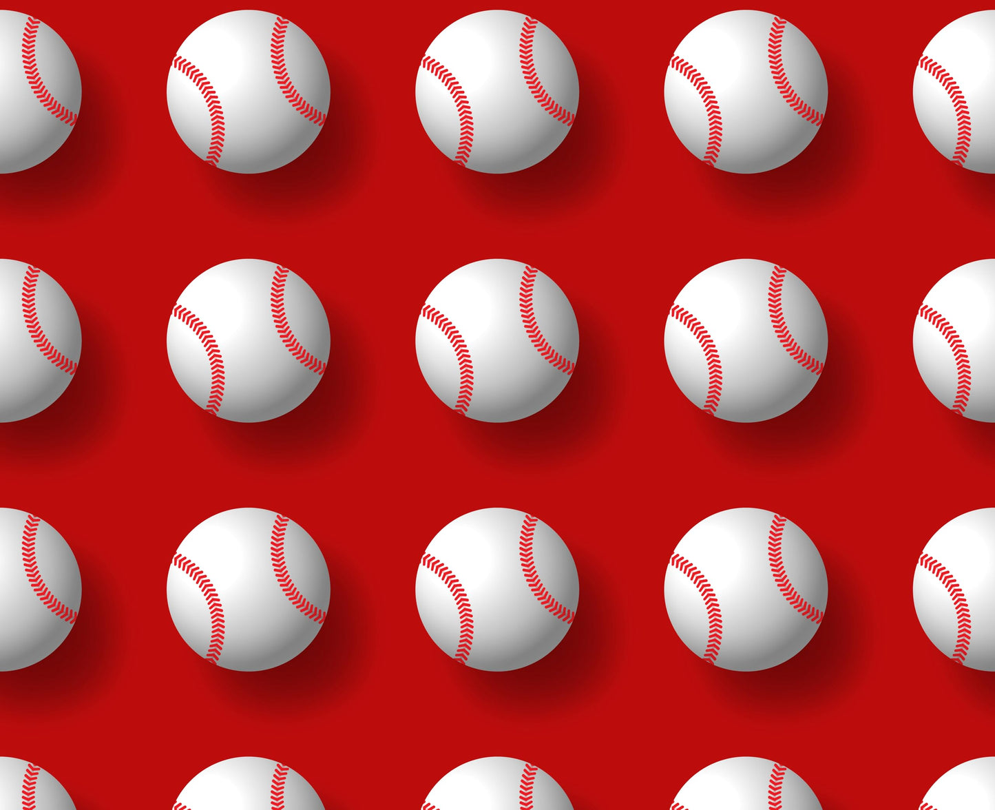 Baseballs with Red Background Pattern Edible Image Photo Cake Border Strips 3 Pre Cut Strips Per Sheet 2.6″ x 10.5"