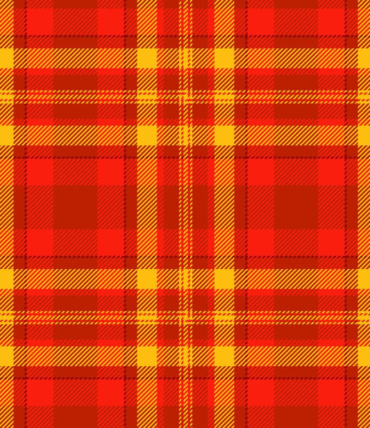 Red & Yellow Plaid Pattern Edible Image Photo Cake Topper For Quarter Sheet Cake