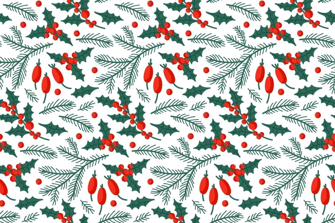 Holly, Pine Sprigs and Red Rose Hips Edible Chocolate Transfer Sheet for Chocolate Covered Strawberries and Bark, 1 Count