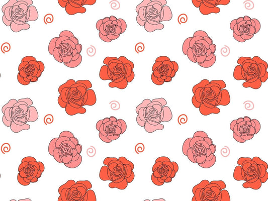 Coral & Pink Color Roses Pattern Edible Image Photo Cake Border Strips 3 Pre Cut Strips Per Sheet 2.6″ x 10.5"