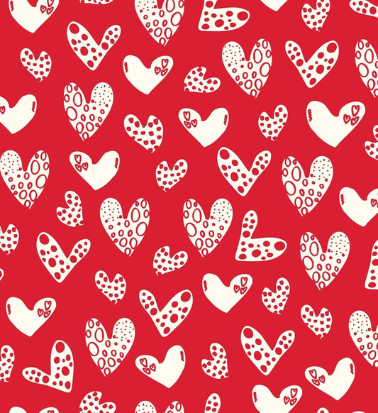 White Hearts On Red Pattern Edible Image Photo Cake Border Strips 3 Pre Cut Strips Per Sheet 2.6″ x 10.5"