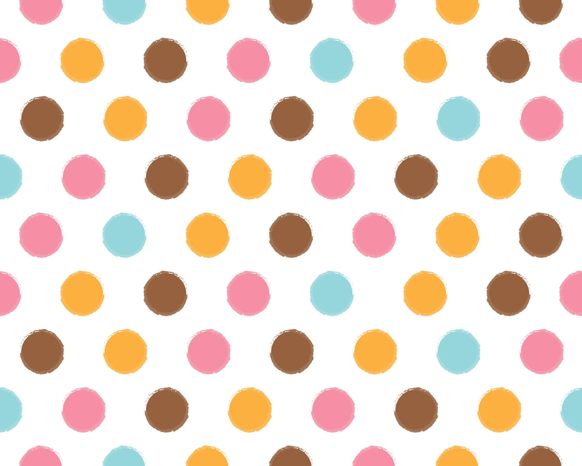 Multicolor Polka Dots on White Edible Cocoa Butter Transfer Sheet for Chocolate Treats, 1 Count