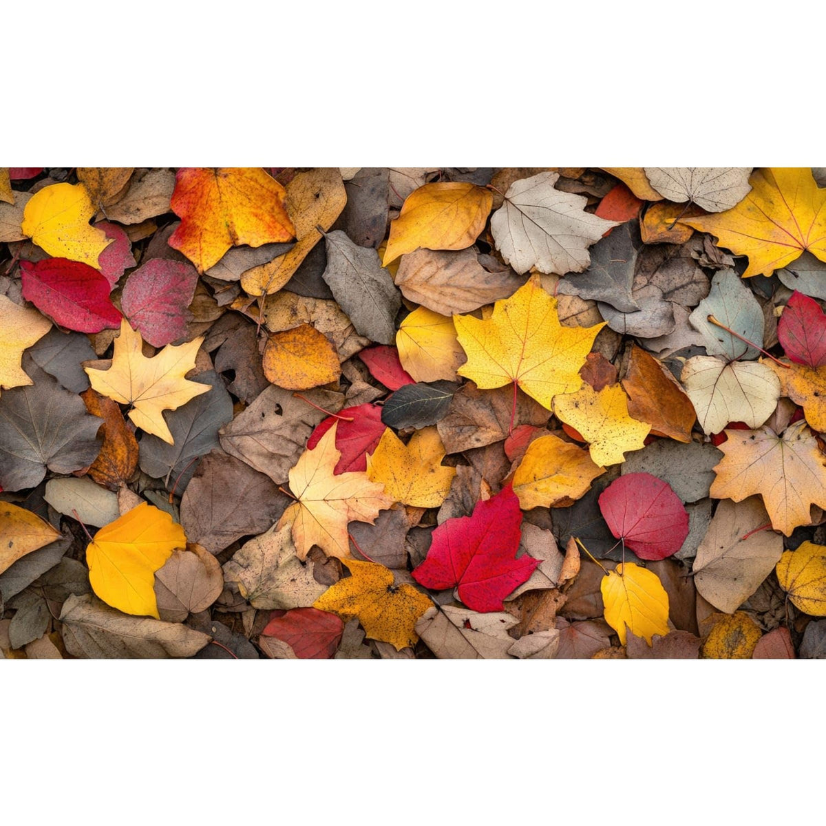 Mixed Yellow Red and Brown Autumn Leaves Edible Chocolate Transfer Sheet for Chocolate Treats, 1 Count