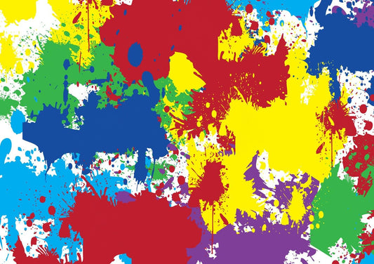 Rainbow Paint Abstract Splash Pattern Edible Image Photo Cake Topper For Quarter Sheet Cake