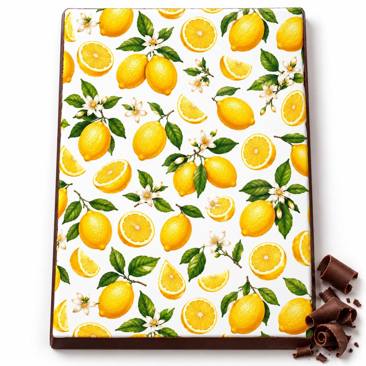 Yellow Lemons and Blossoms Edible Image Chocolate Transfer Sheet