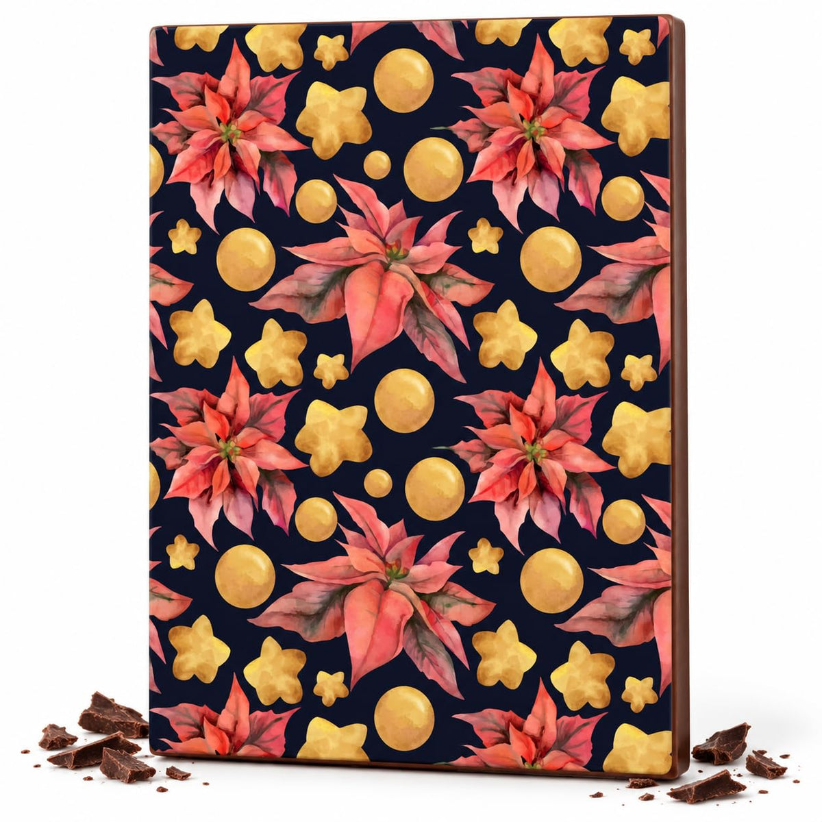 Poinsettia & Gold Stars Edible Image Chocolate Transfer Sheet