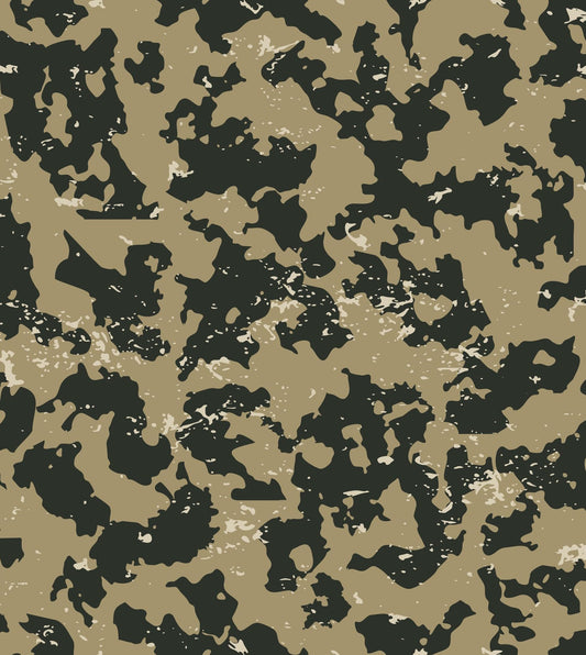 Black & Tan Camoflauge Pattern Edible Image Photo Cake Topper For Quarter Sheet Cake
