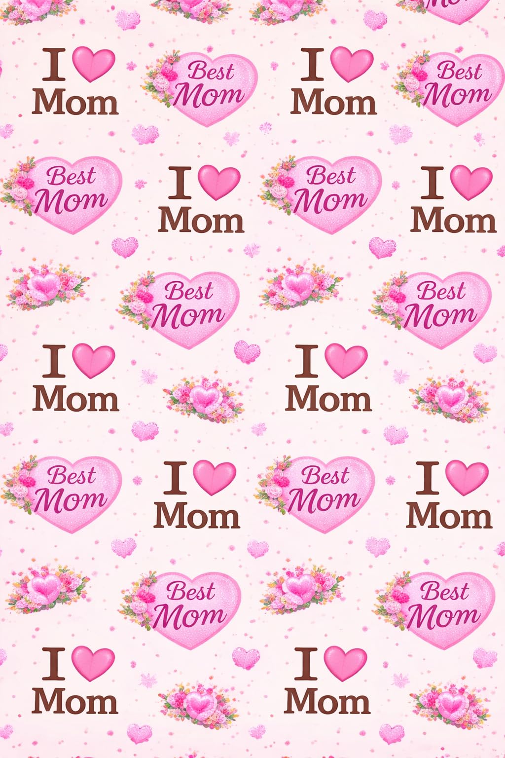 Best Mom I Love Mom Pattern On Edible Image Chocolate Transfer Sheet. Apply To Your Custom Chocolate Treats