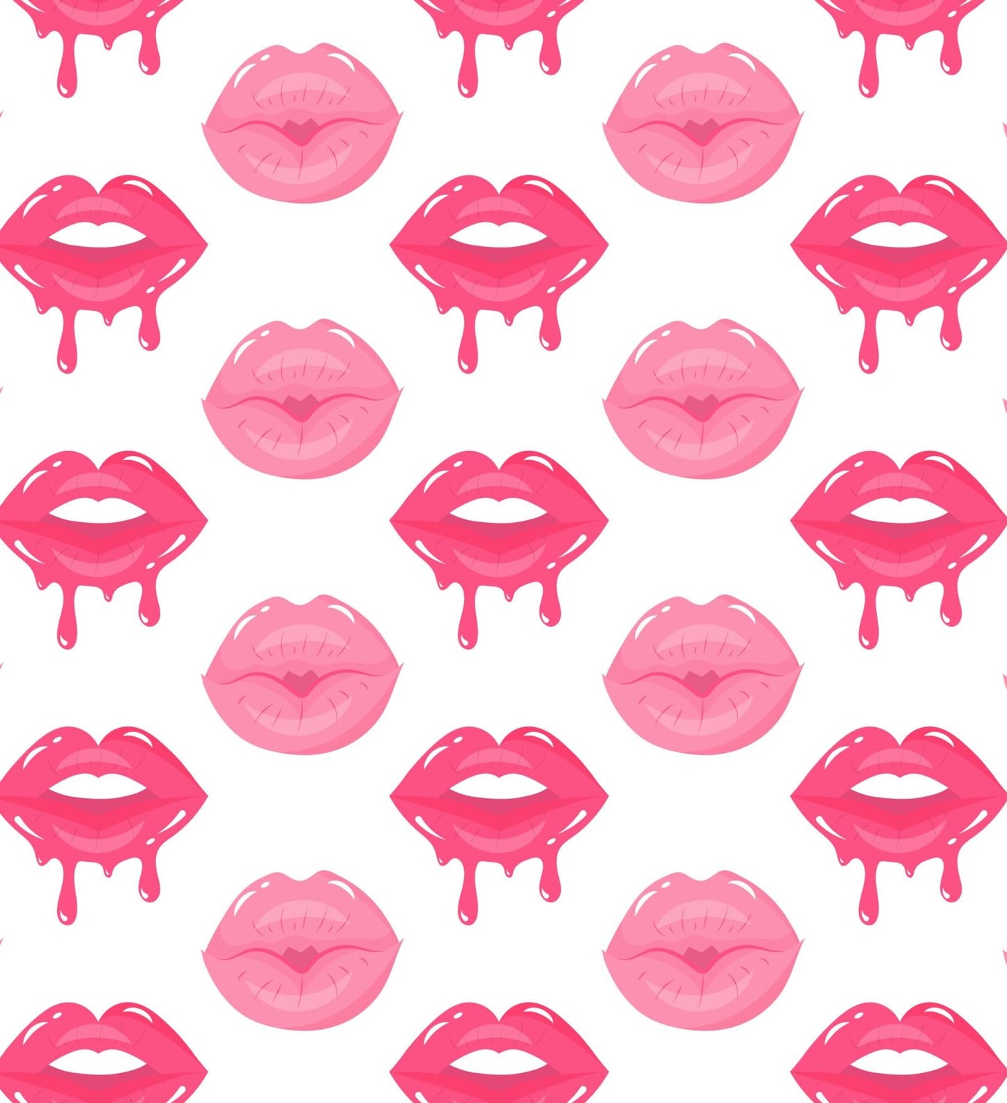 Dripping Pink Lipstick Kissy Lips Pattern On Edible Image Chocolate Transfer Sheet. Apply To Your Custom Chocolate Treats