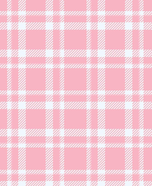 Pink & White Plaid Pattern Edible Image Photo Cake Border Strips 3 Pre Cut Strips Per Sheet 2.6″ x 10.5"