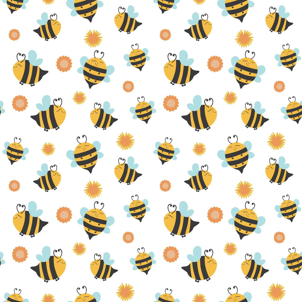 Honeybees and Orange Flowers Pattern Edible Chocolate Transfer Sheet, by Party Poppin Cake Toppin. (1 Count)