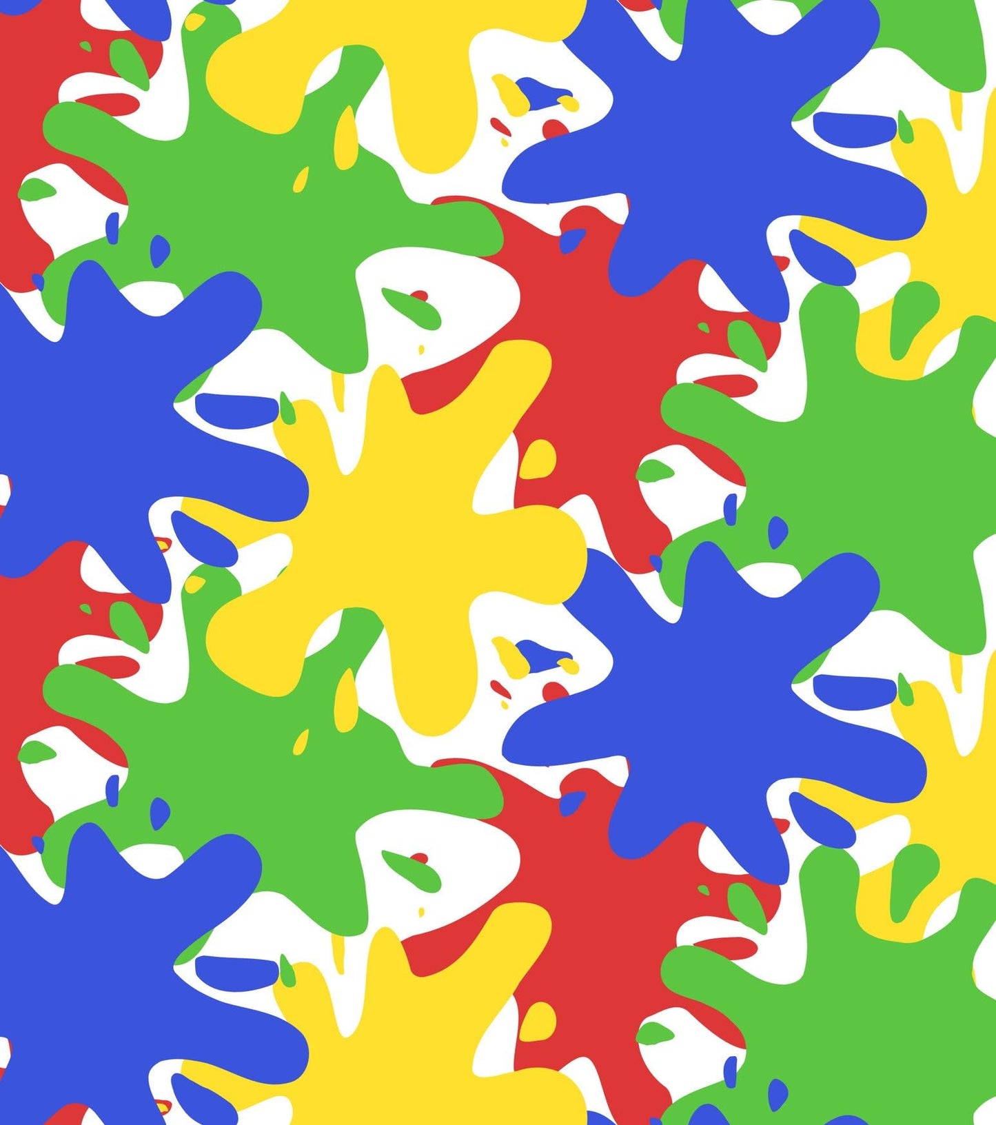 Red, Yellow, Blue & Green Splash Paint Pattern Edible Image Photo Cake Topper For Quarter Sheet Cake